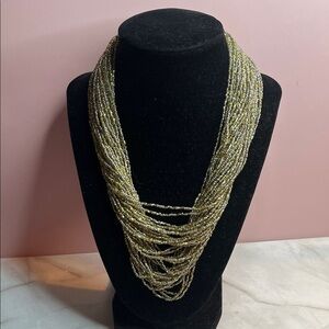 VTG ITALIAN MULTI STRAND GLASS SEED BEAD NECKLACE, MADE IN ITALY